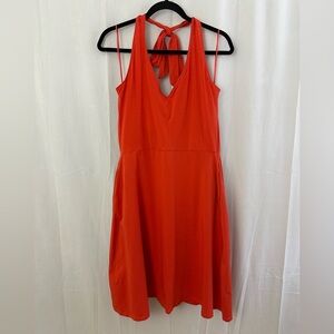 Pact Orange Organic Cotton Halter Mini Dress Womens Size XL